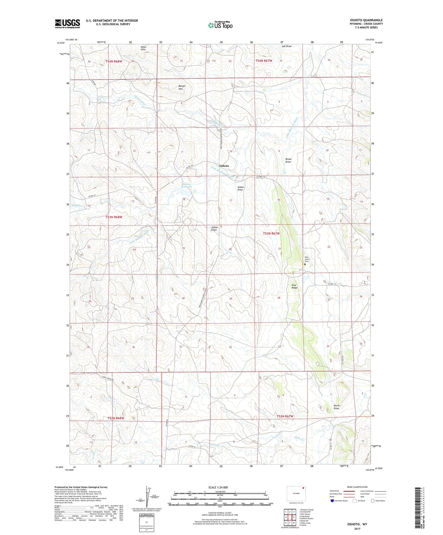 Oshoto Wyoming US Topo Map Image