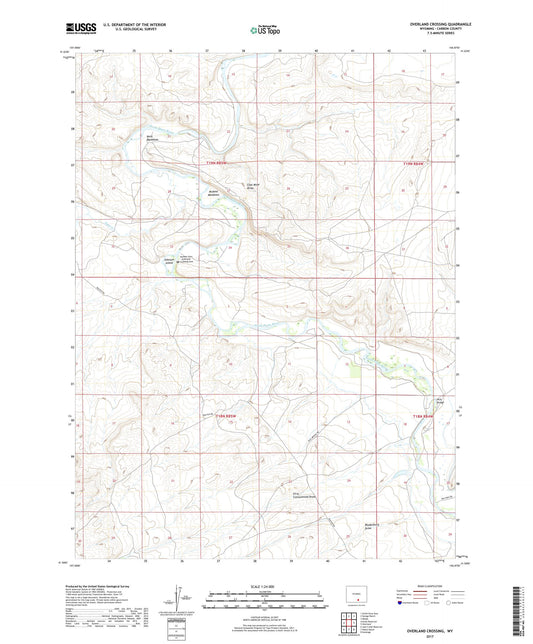 Overland Crossing Wyoming US Topo Map Image