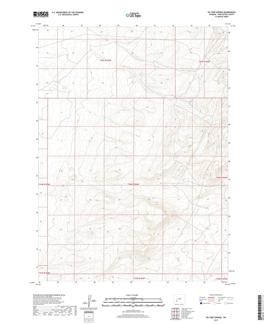 Ox Yoke Springs Wyoming US Topo Map Image
