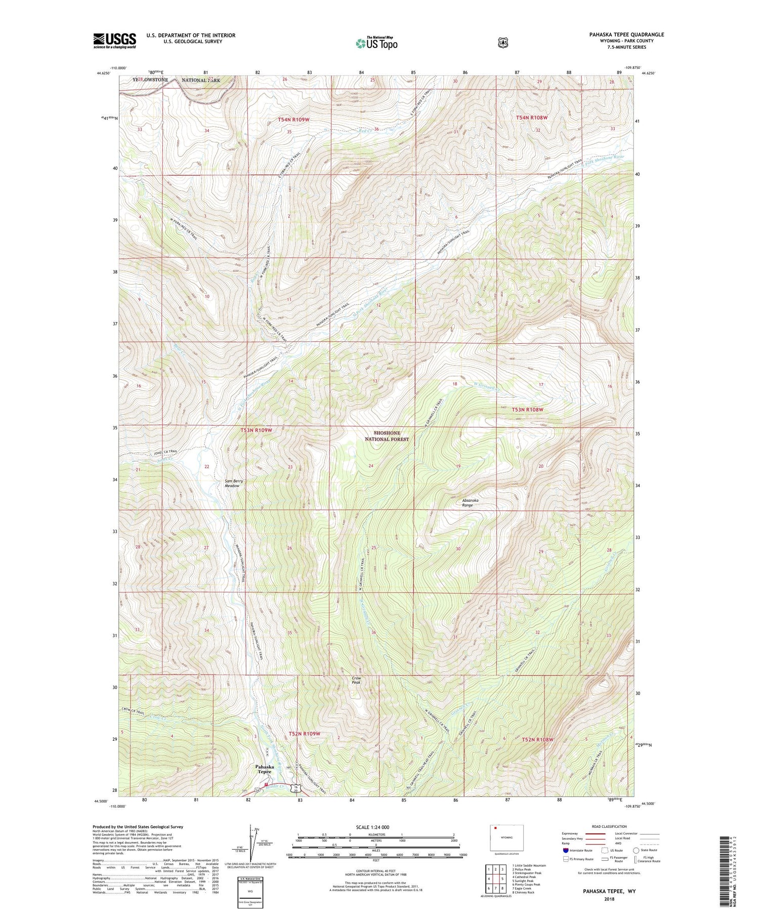 Pahaska Tepee Wyoming US Topo Map Image