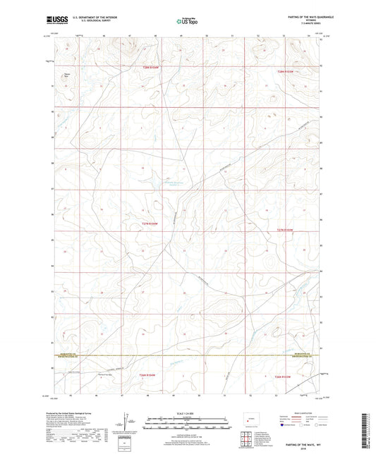 Parting of the Ways Wyoming US Topo Map Image