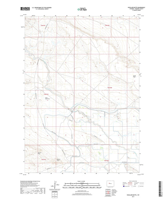 Pavillion Butte Wyoming US Topo Map Image