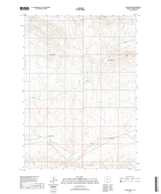 Picard Ranch Wyoming US Topo Map Image
