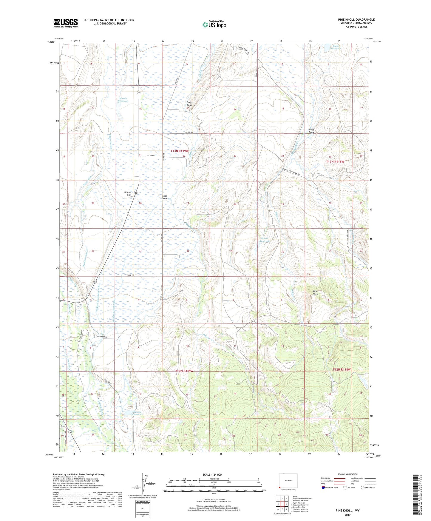 Pine Knoll Wyoming US Topo Map Image