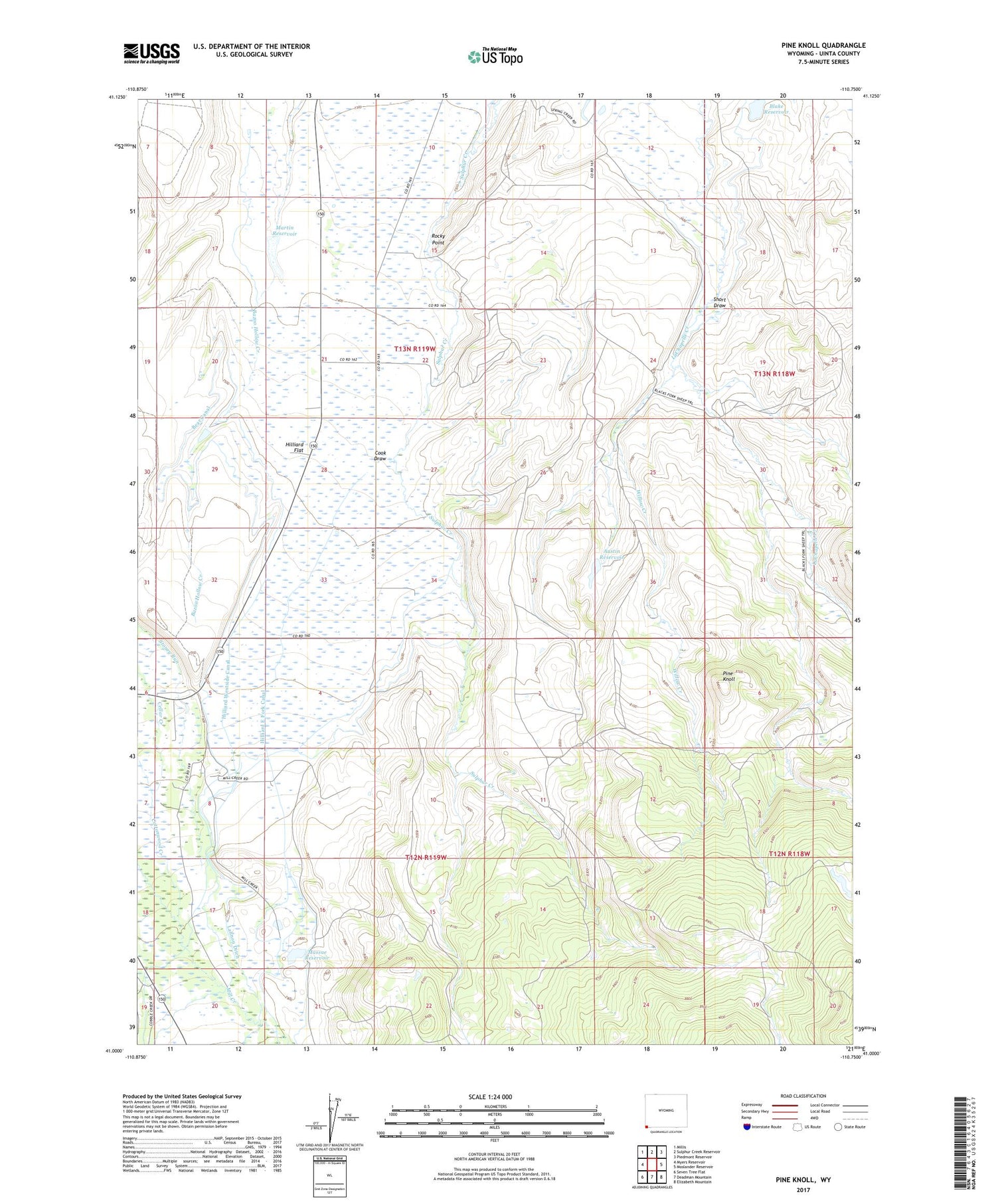 Pine Knoll Wyoming US Topo Map Image