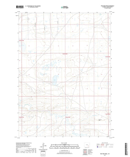 Pine Tree Ridge Wyoming US Topo Map Image