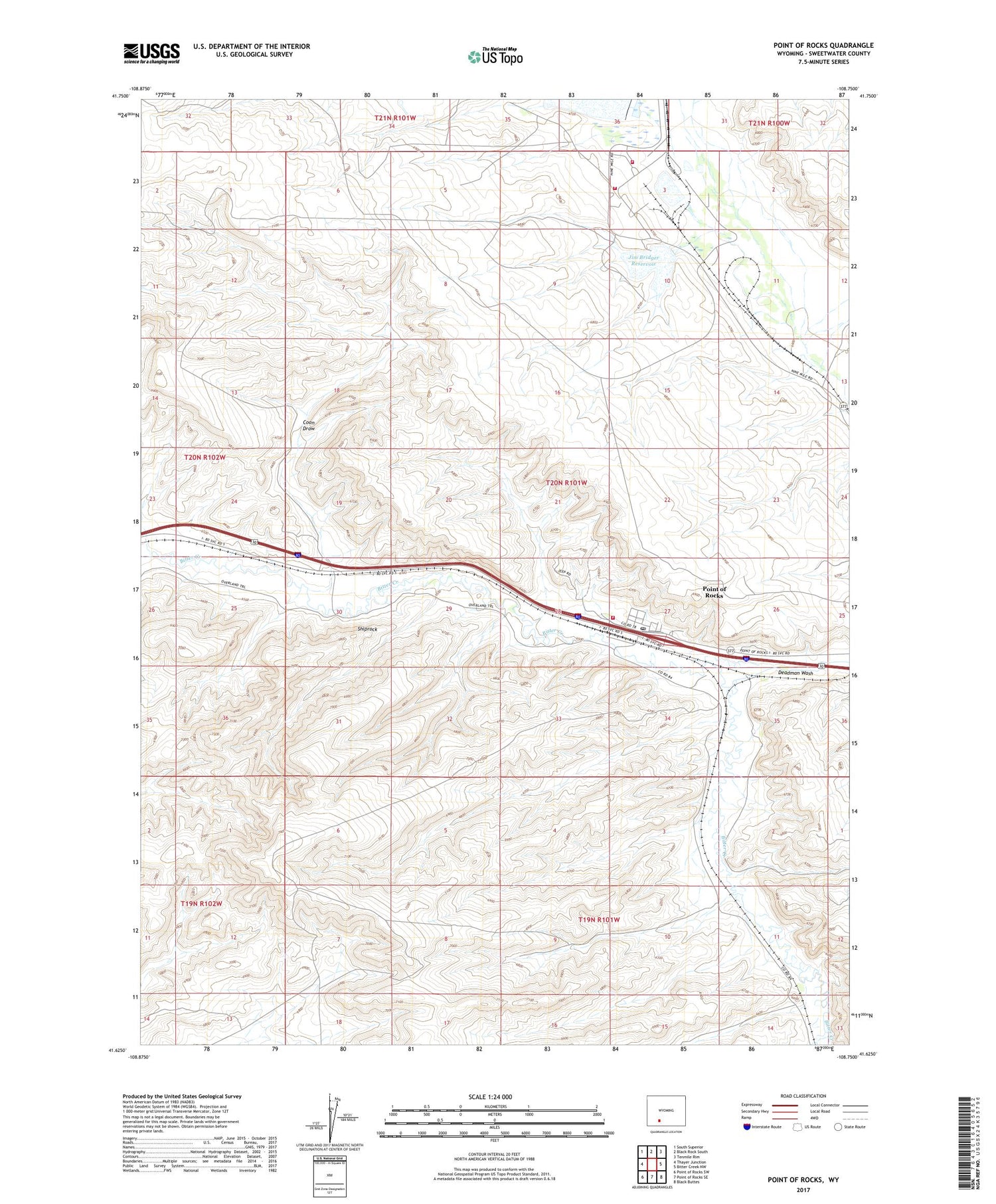 Point of Rocks Wyoming US Topo Map Image
