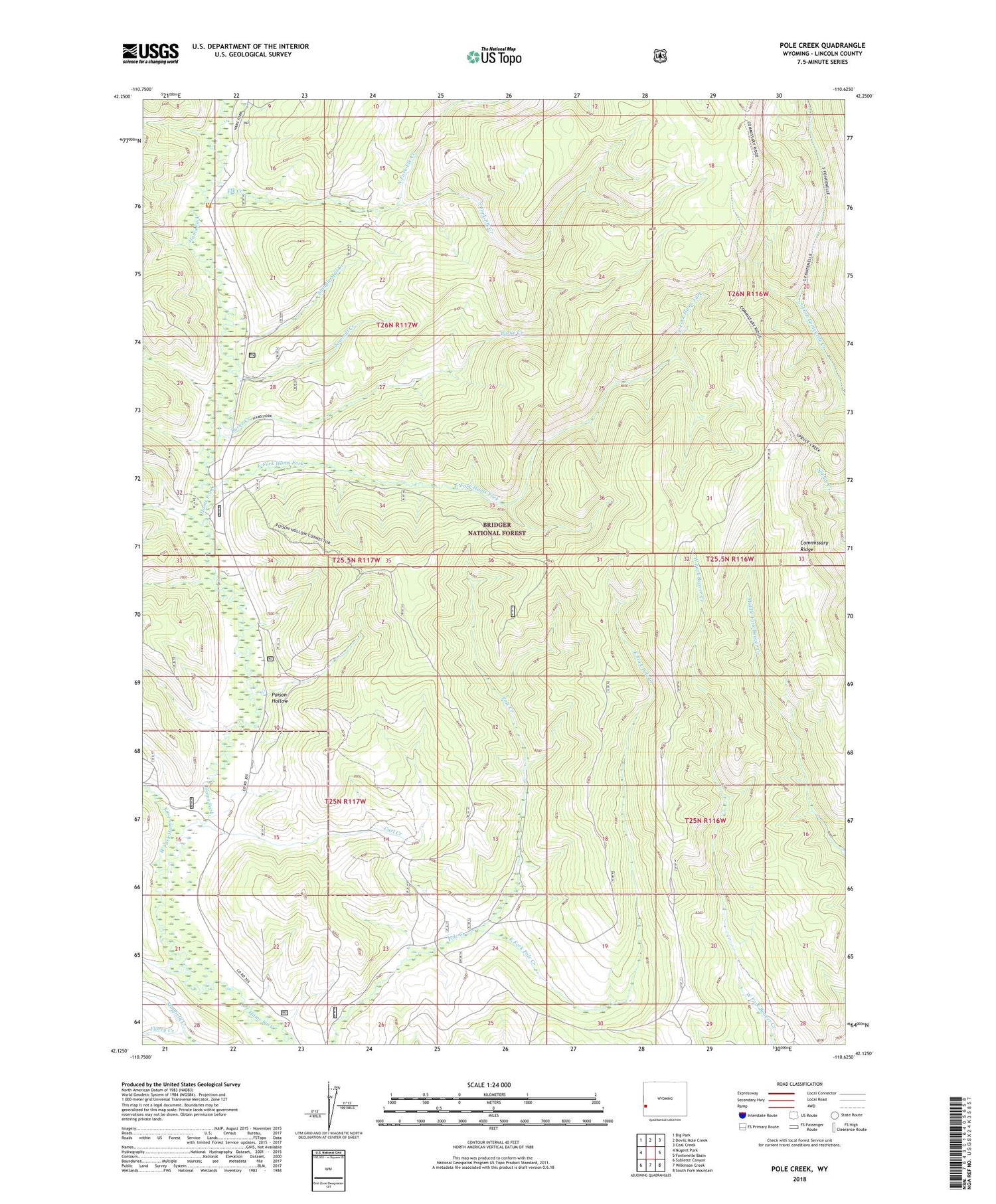Pole Creek Wyoming US Topo Map Image