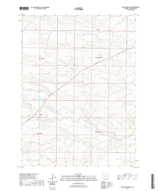Pole Creek Ranch Wyoming US Topo Map Image