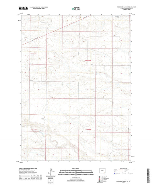 Pole Creek Ranch SE Wyoming US Topo Map Image