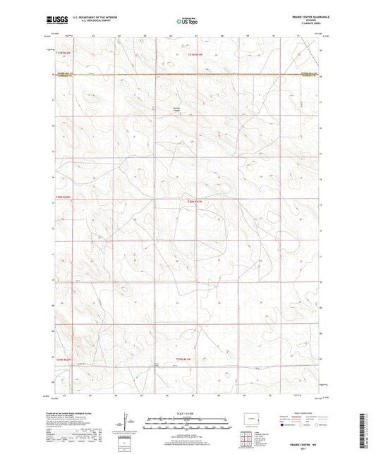 Prairie Center Wyoming US Topo Map Image