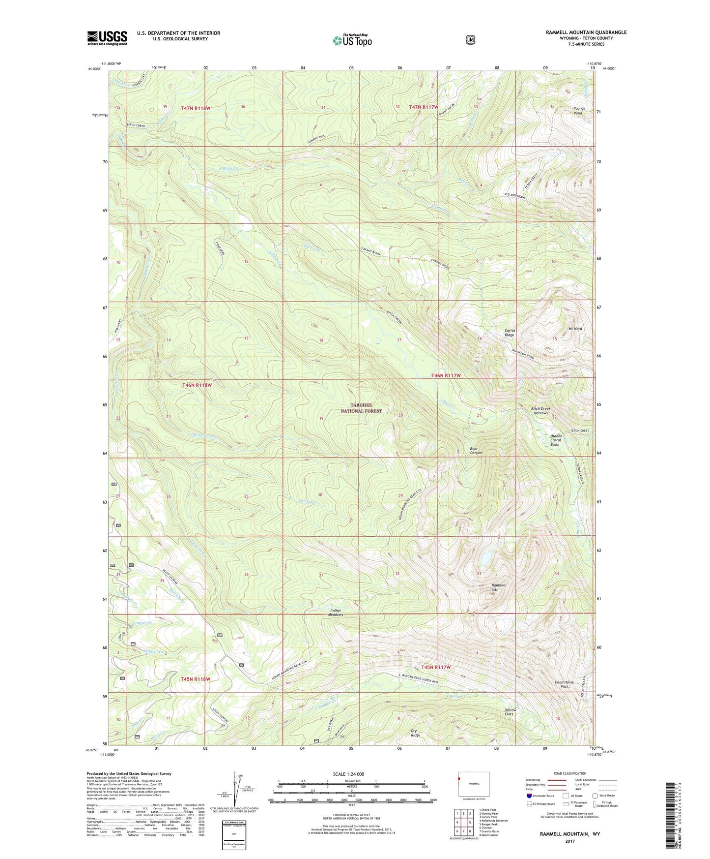 Rammell Mountain Wyoming US Topo Map Image