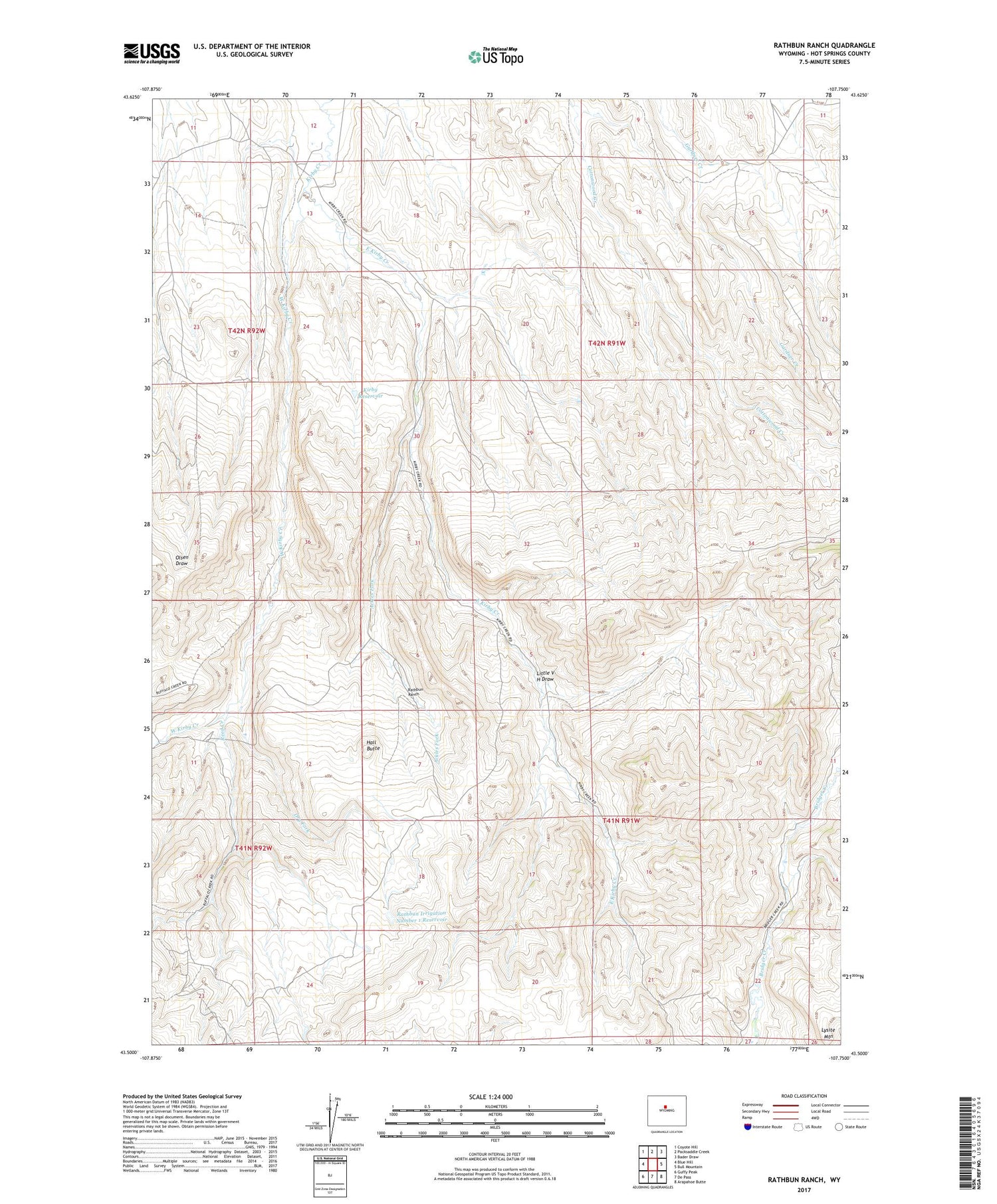Rathbun Ranch Wyoming US Topo Map Image