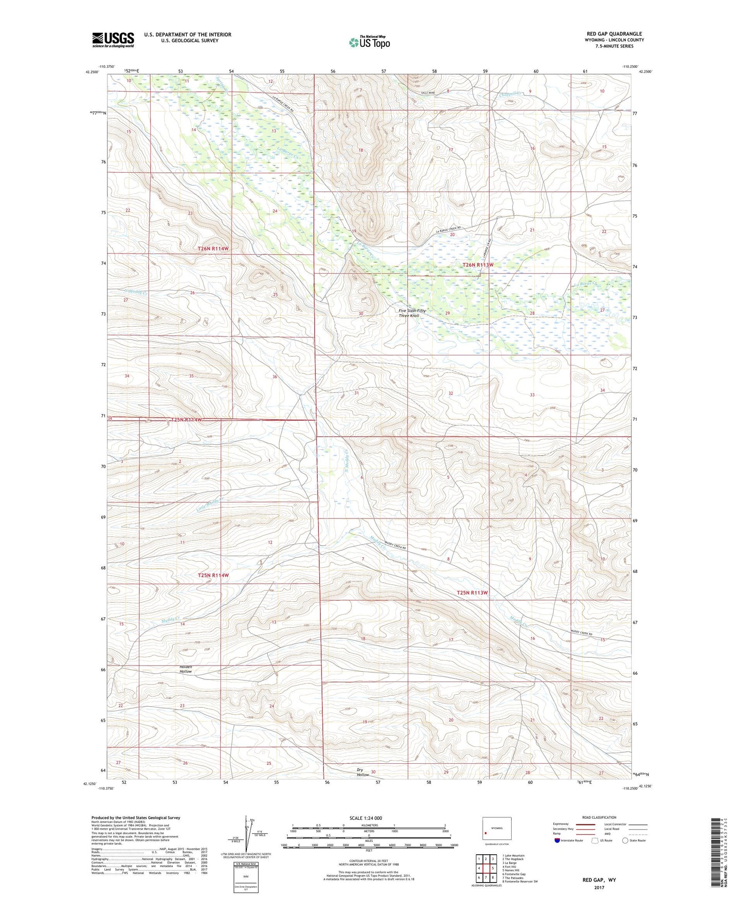 Red Gap Wyoming US Topo Map Image