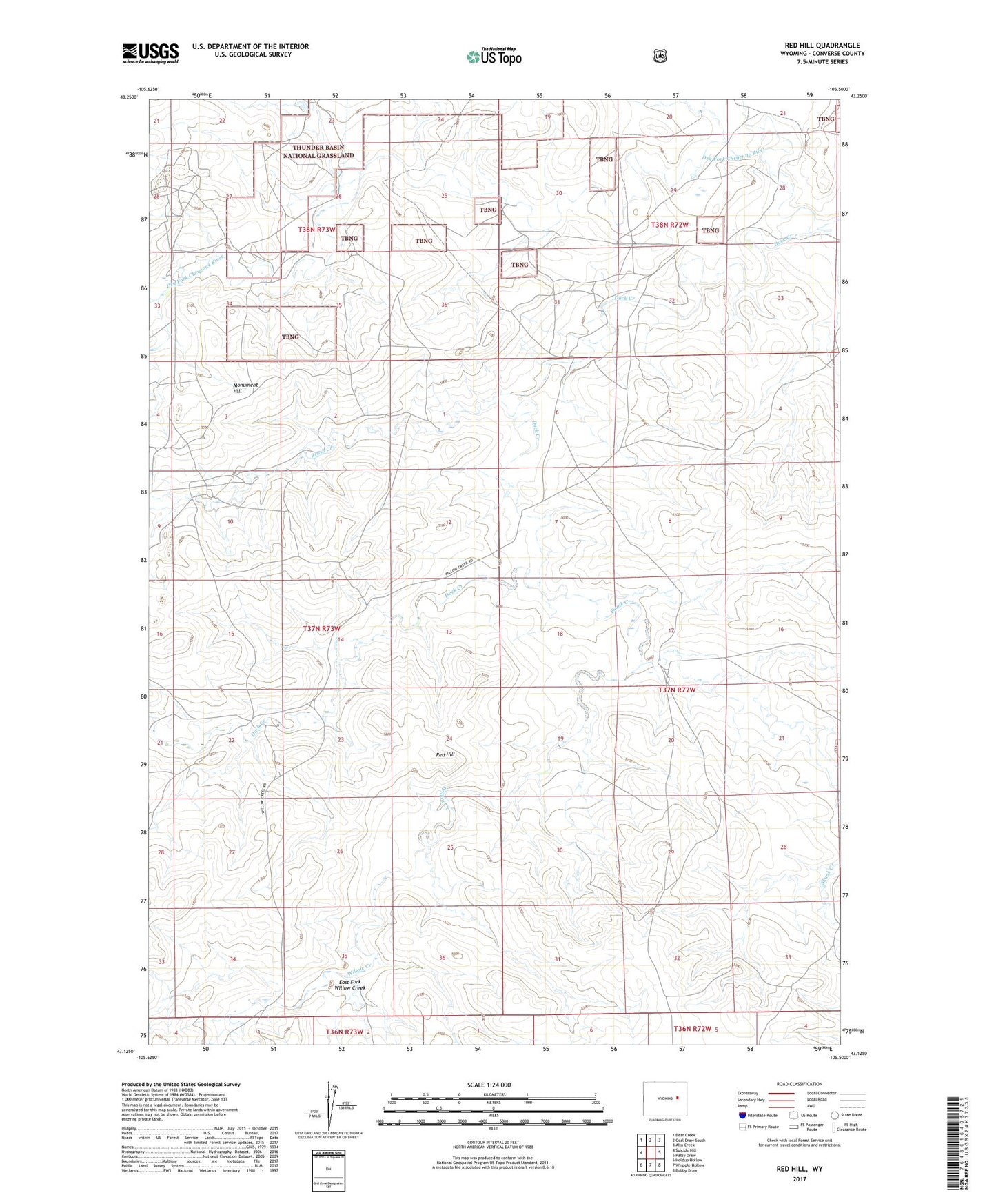 Red Hill Wyoming US Topo Map Image