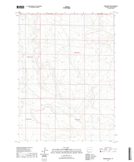 Roberson Creek Wyoming US Topo Map Image