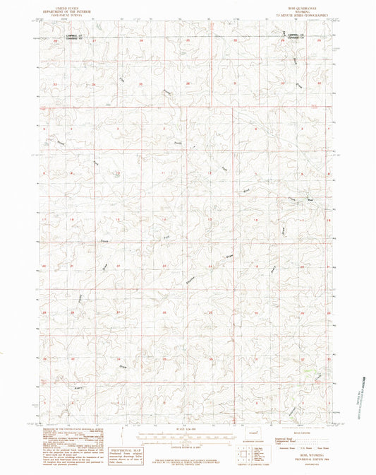 Classic USGS Ross Wyoming 7.5'x7.5' Topo Map Image