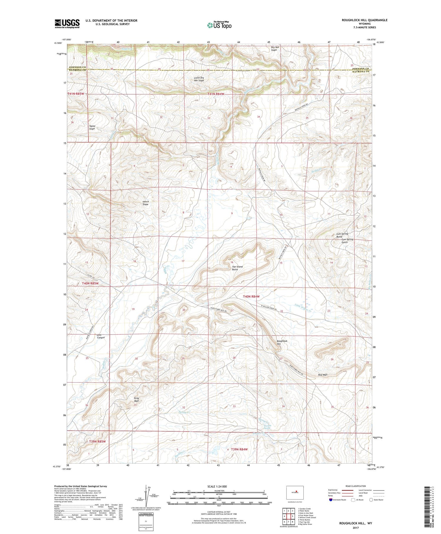 Roughlock Hill Wyoming US Topo Map Image