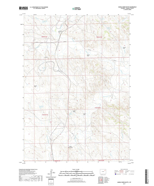Saddle Horse Butte Wyoming US Topo Map Image