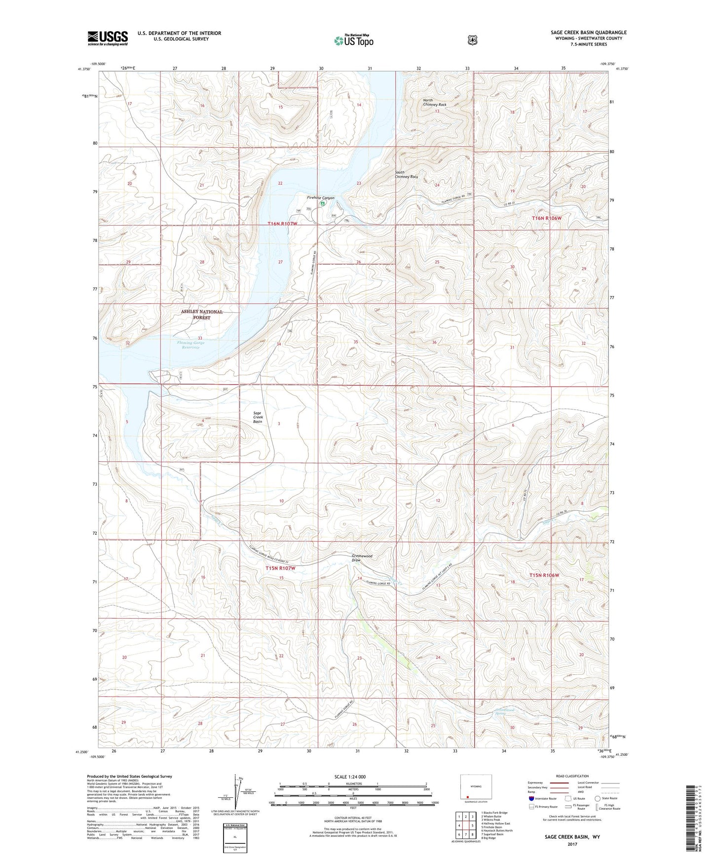 Sage Creek Basin Wyoming US Topo Map Image