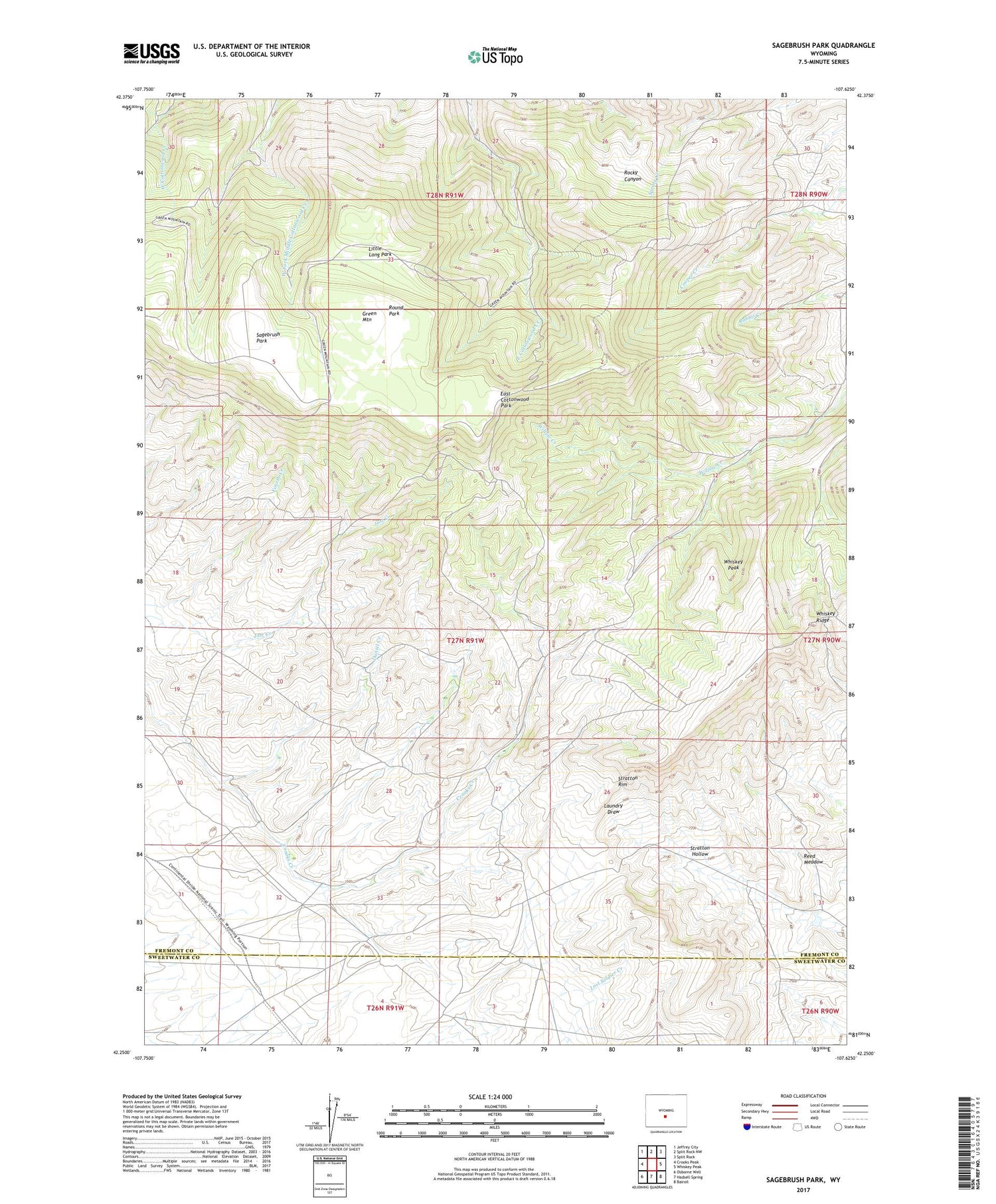 Sagebrush Park Wyoming US Topo Map Image