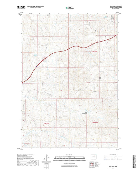 Scott Dam Wyoming US Topo Map Image