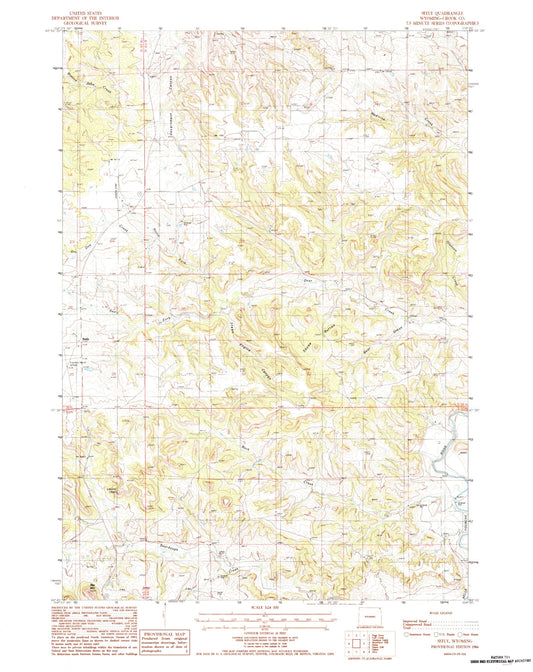 Classic USGS Seely Wyoming 7.5'x7.5' Topo Map Image