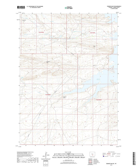 Seminoe Dam SW Wyoming US Topo Map Image