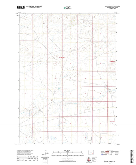 Sevenmile Spring Wyoming US Topo Map Image