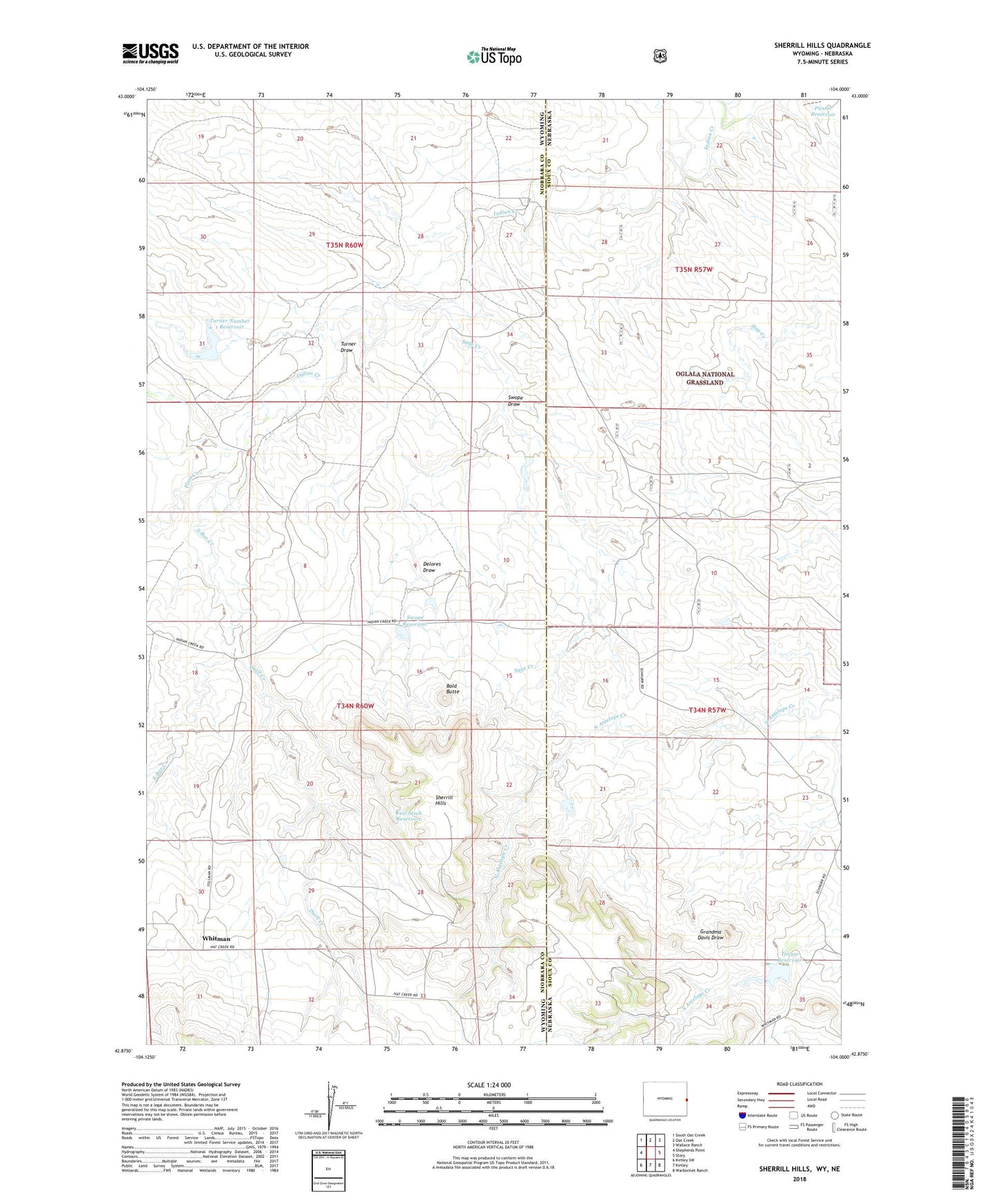Sherrill Hills Wyoming US Topo Map Image