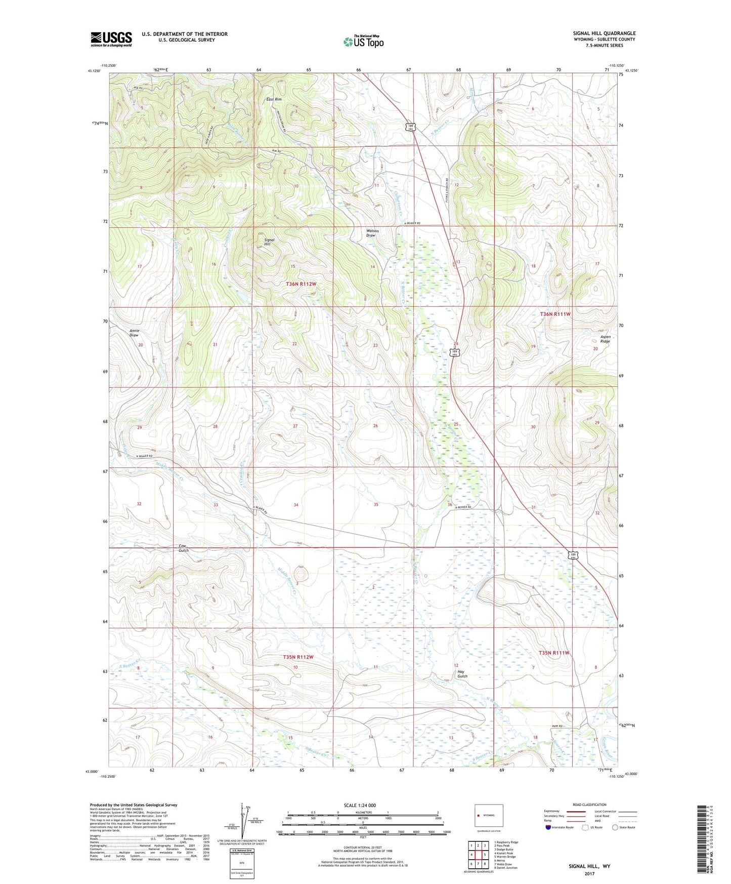 Signal Hill Wyoming US Topo Map Image