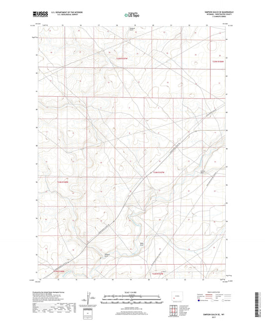 Simpson Gulch SE Wyoming US Topo Map Image