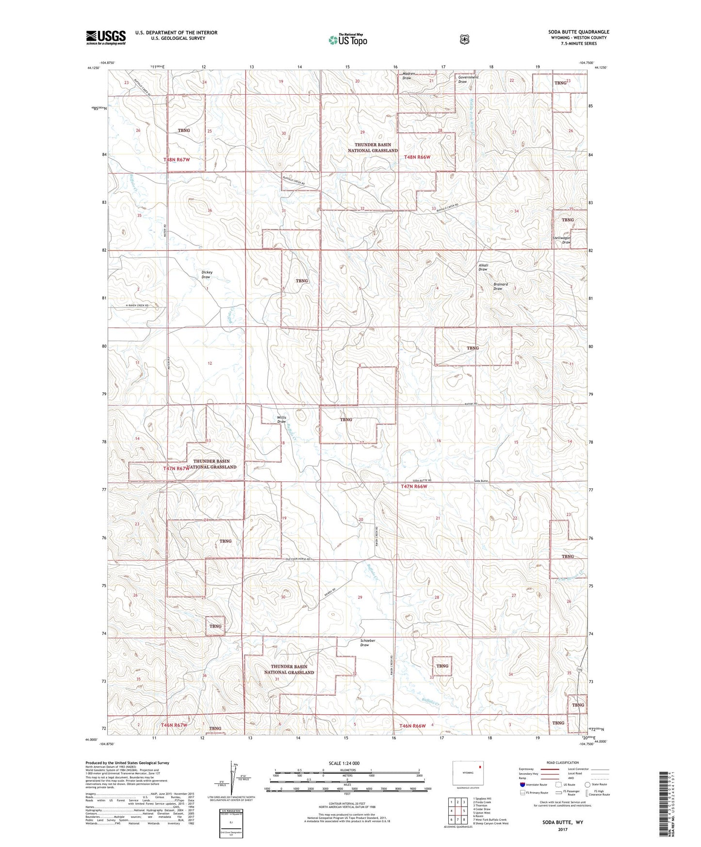 Soda Butte Wyoming US Topo Map Image