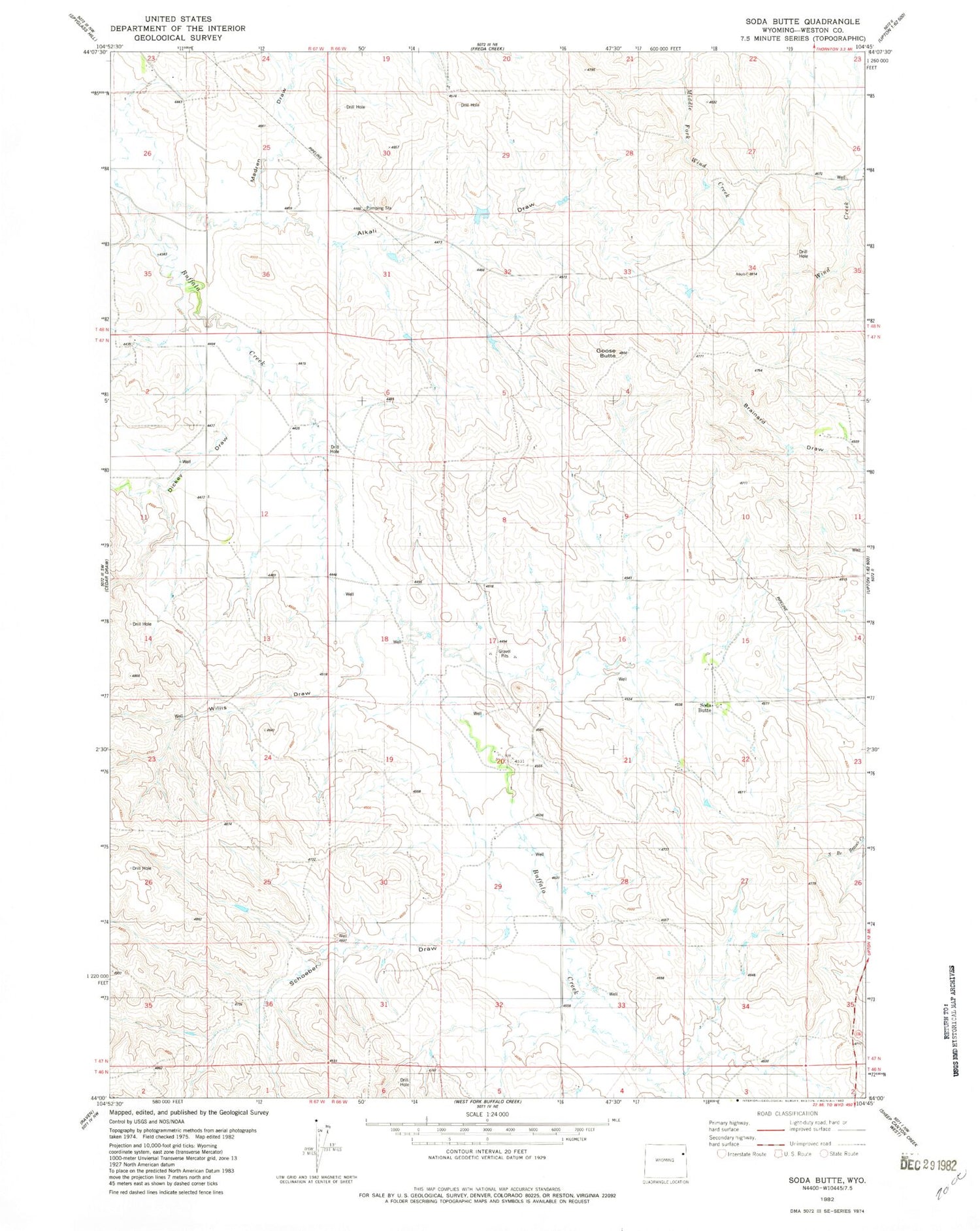 Classic USGS Soda Butte Wyoming 7.5'x7.5' Topo Map Image