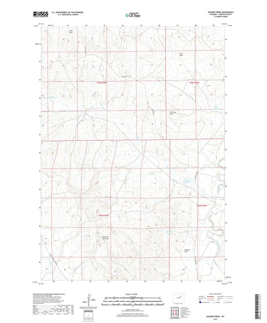Soldier Creek Wyoming US Topo Map Image