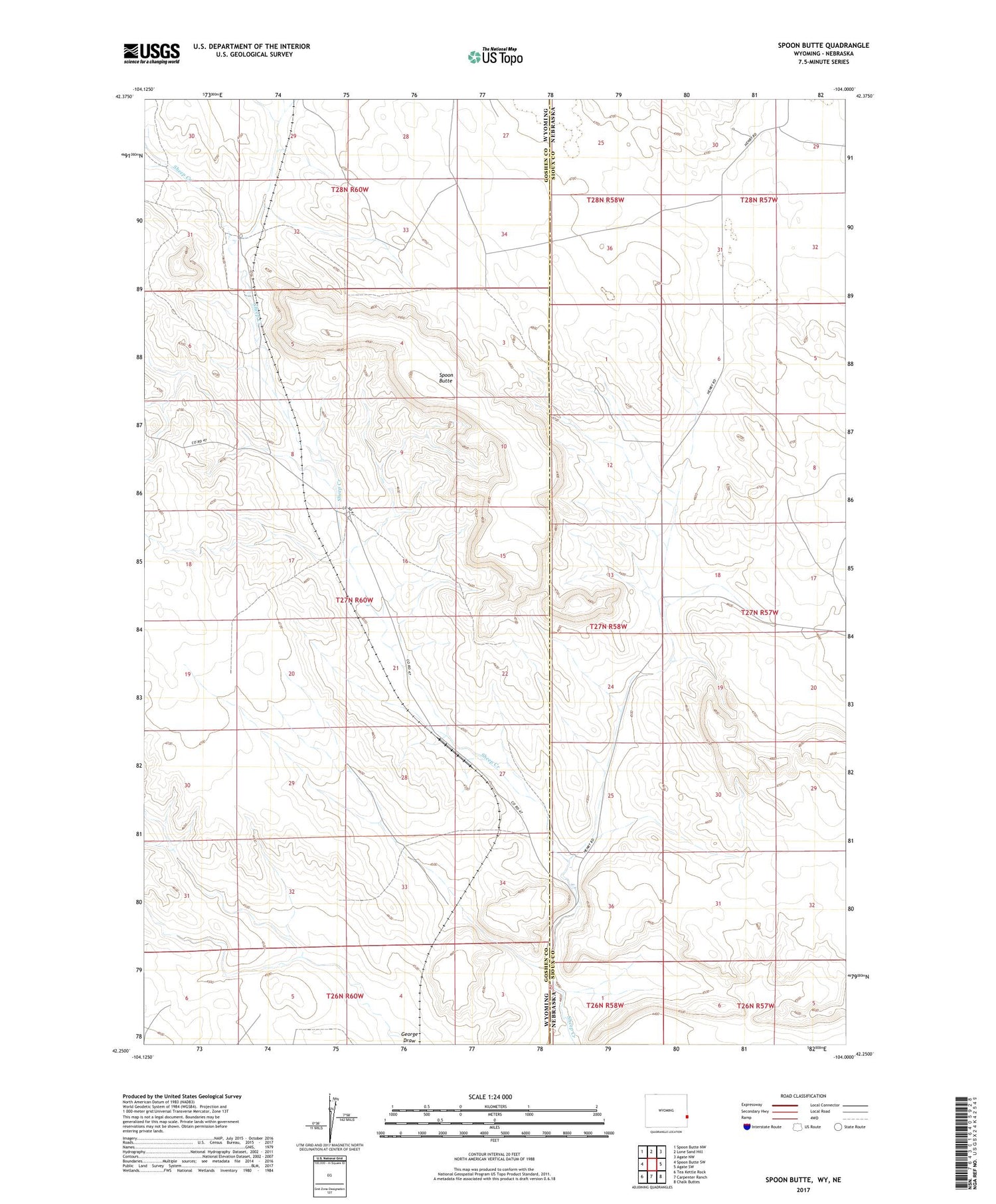 Spoon Butte Wyoming US Topo Map Image