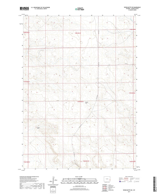Spoon Butte SW Wyoming US Topo Map Image