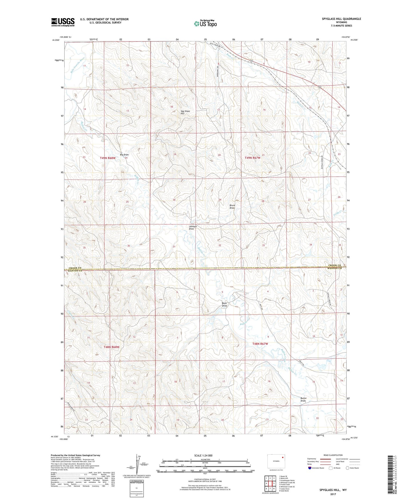 Spyglass Hill Wyoming US Topo Map Image