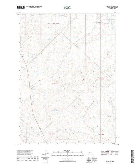 Square Top Wyoming US Topo Map Image