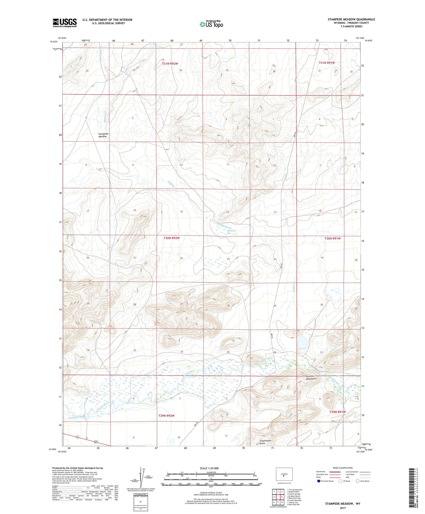 Stampede Meadow Wyoming US Topo Map Image