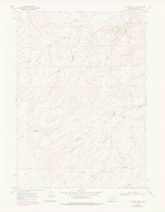 Classic USGS Statzer Point Wyoming 7.5'x7.5' Topo Map Image