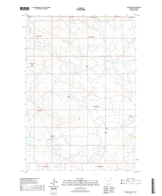 Storm Draw Wyoming US Topo Map Image