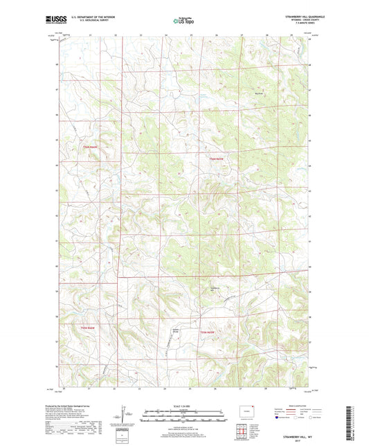 Strawberry Hill Wyoming US Topo Map Image