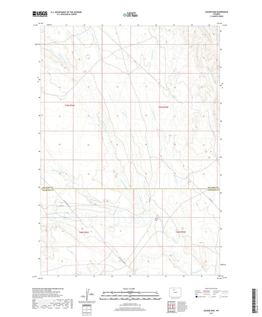 Sucker Dam Wyoming US Topo Map Image