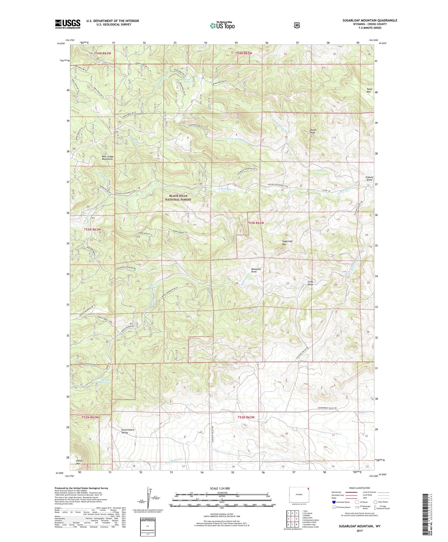 Sugarloaf Mountain Wyoming US Topo Map Image
