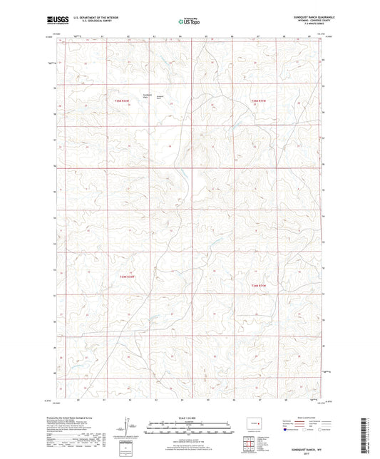 Sundquist Ranch Wyoming US Topo Map Image