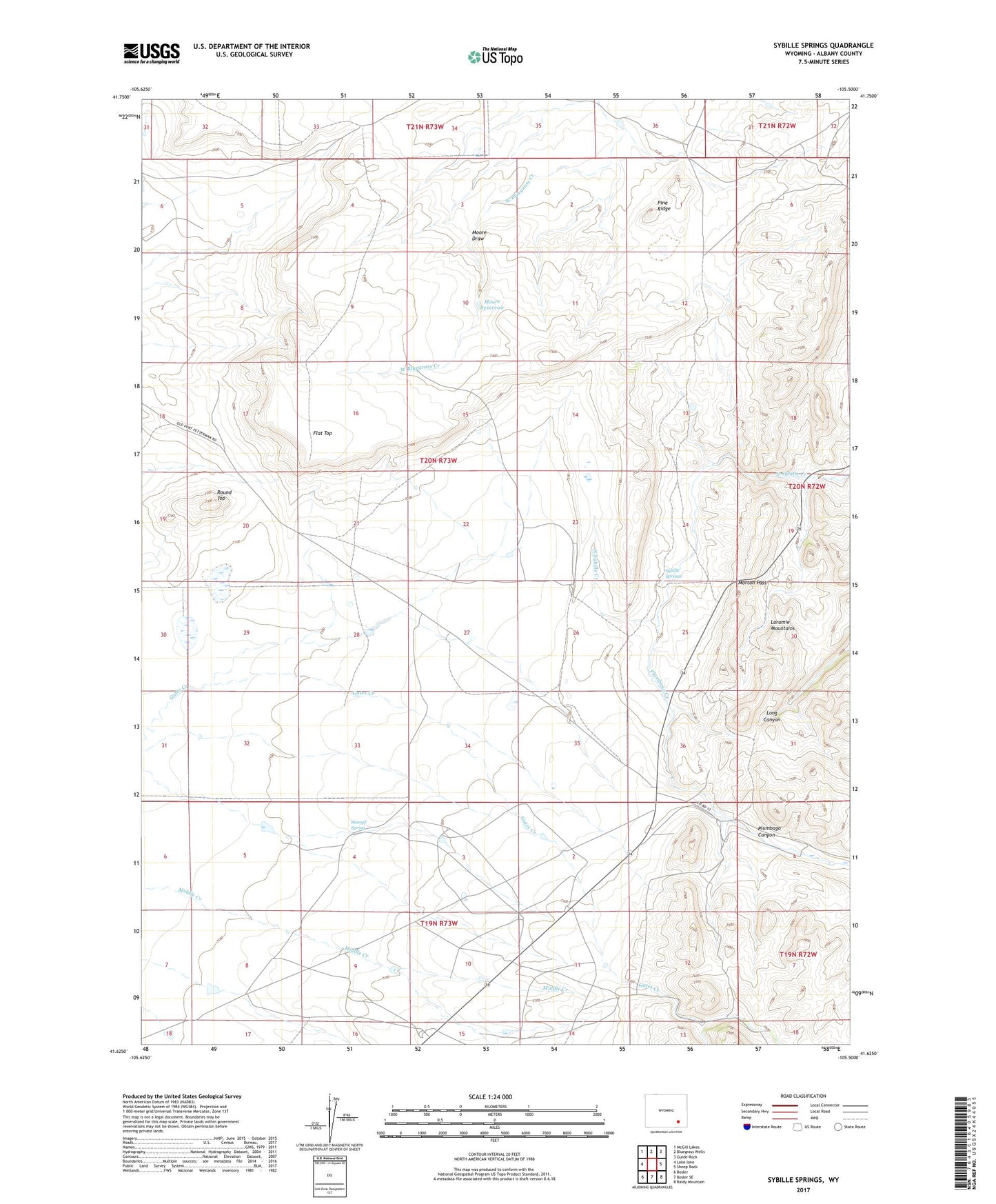 Sybille Springs Wyoming US Topo Map Image
