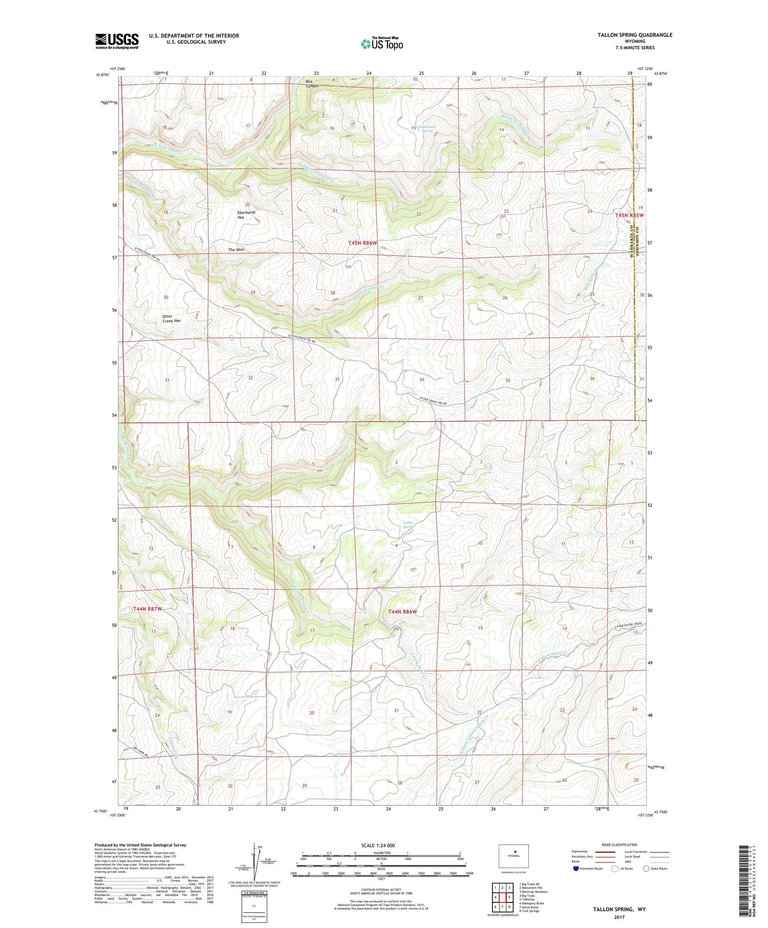 Tallon Spring Wyoming US Topo Map Image