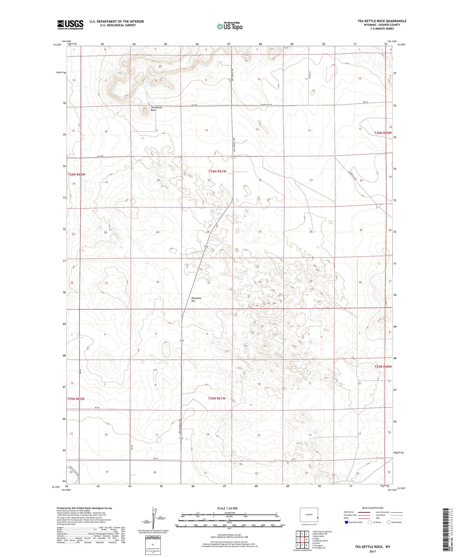 Tea Kettle Rock Wyoming US Topo Map Image