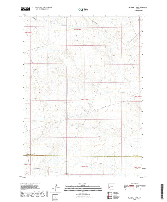 Teakettle Butte Wyoming US Topo Map Image